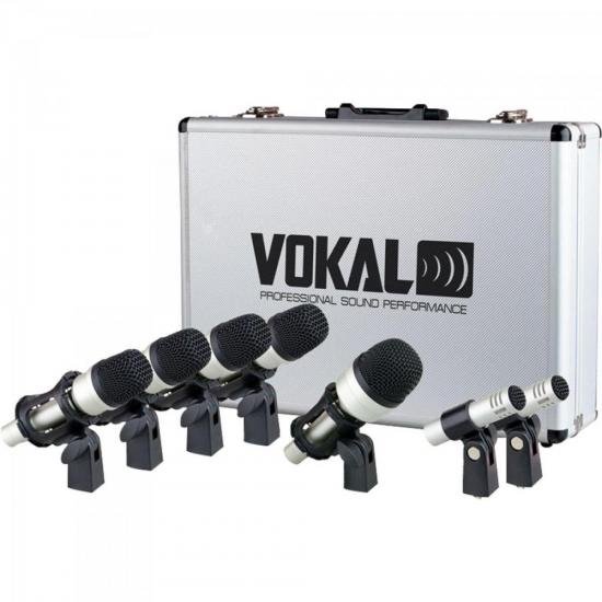 Kit de Microfone Para Bateria Vokal VDM-7 Com Phantom Power [F002]