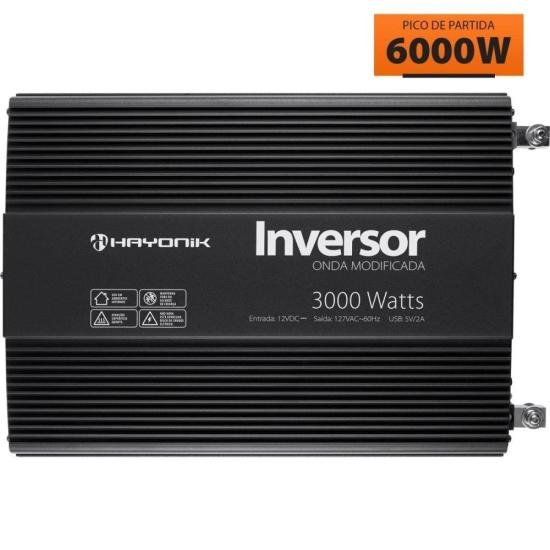 Inversor de Onda Modificada 3000W 12Vdc/127V PW12-1 Off Grid Hayonik [F003]