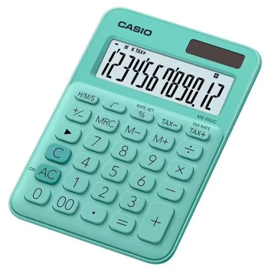 Calculadora De Mesa Casio MS20UC 12 Dígitos Verde [F002]