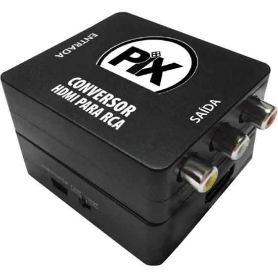 Conversor HDMI Para RCA Preto Pix [F002] - HUDDSON STORE