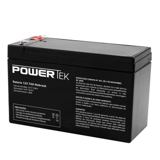 Bateria Para Nobreak 12v 7Ah EN013 Powertek [F002] - HUDDSON STORE