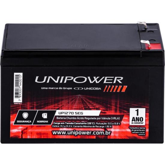 Bateria Estacionária Selada 12V 6,4Ah VRLA UP1270SEG Unipower [F002]