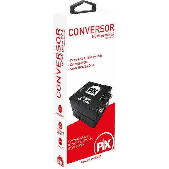 Conversor HDMI Para RCA Preto Pix [F002] - HUDDSON STORE