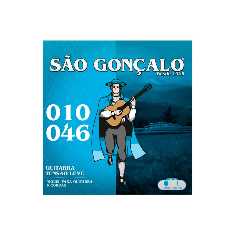 Jogo De Cordas Niquel P/guitarra 0.010" - 0.046" Tensão Leve São Gonçalo [F108] - HUDDSON STORE